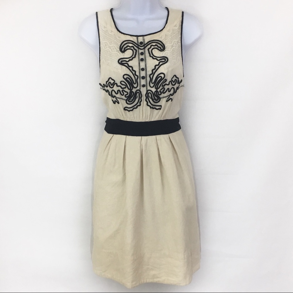 Anthropologie Leifnotes Embroidered Corduroy Dress